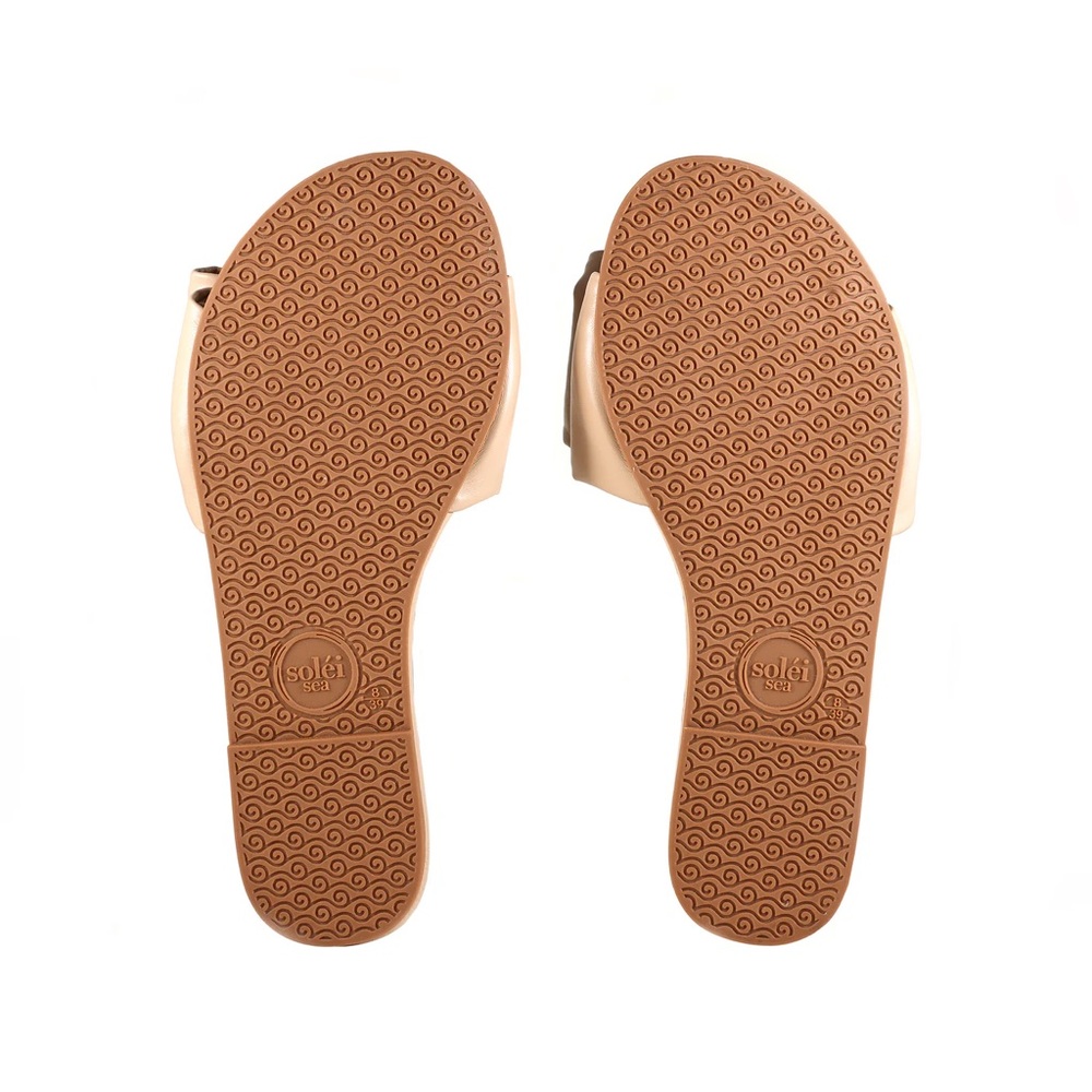 Solei Bow Slide Sandals in Nude - Picture 5 of 5